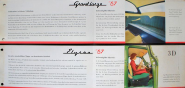 Simca Deluxe - Grand Large - Elysse Modelprogram 1955 three Carbrochures (6649)